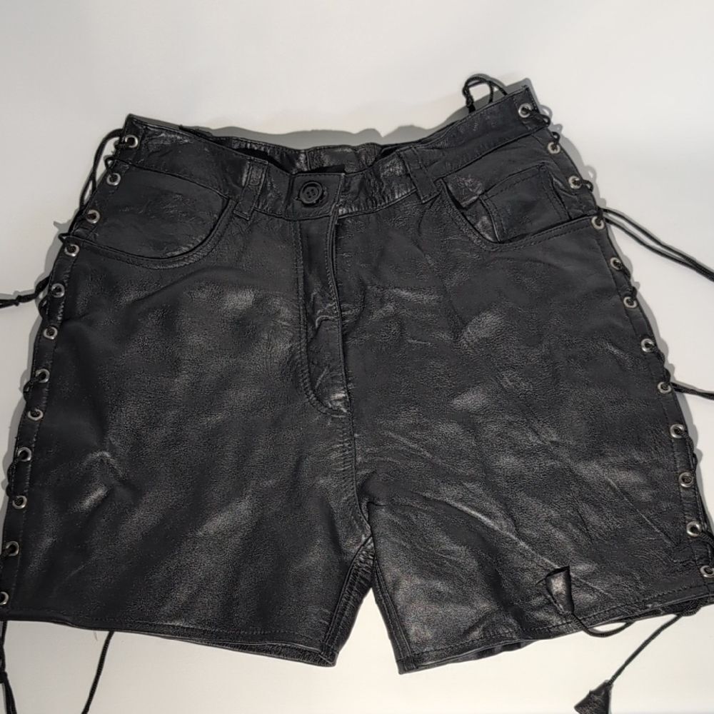 Black Lace-Up Women's Shorts